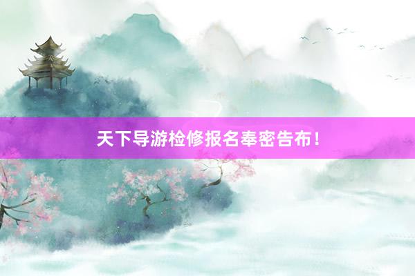 天下导游检修报名奉密告布！