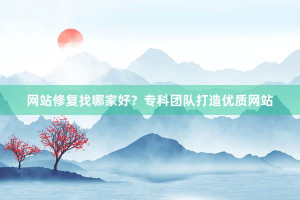 网站修复找哪家好？专科团队打造优质网站