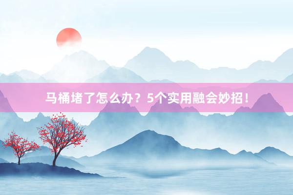 马桶堵了怎么办？5个实用融会妙招！